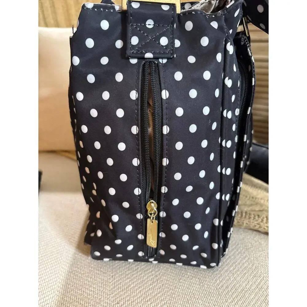JuJuBe Be Classy Structured Multi-Functional Diaper Bag Black White Polka Dot